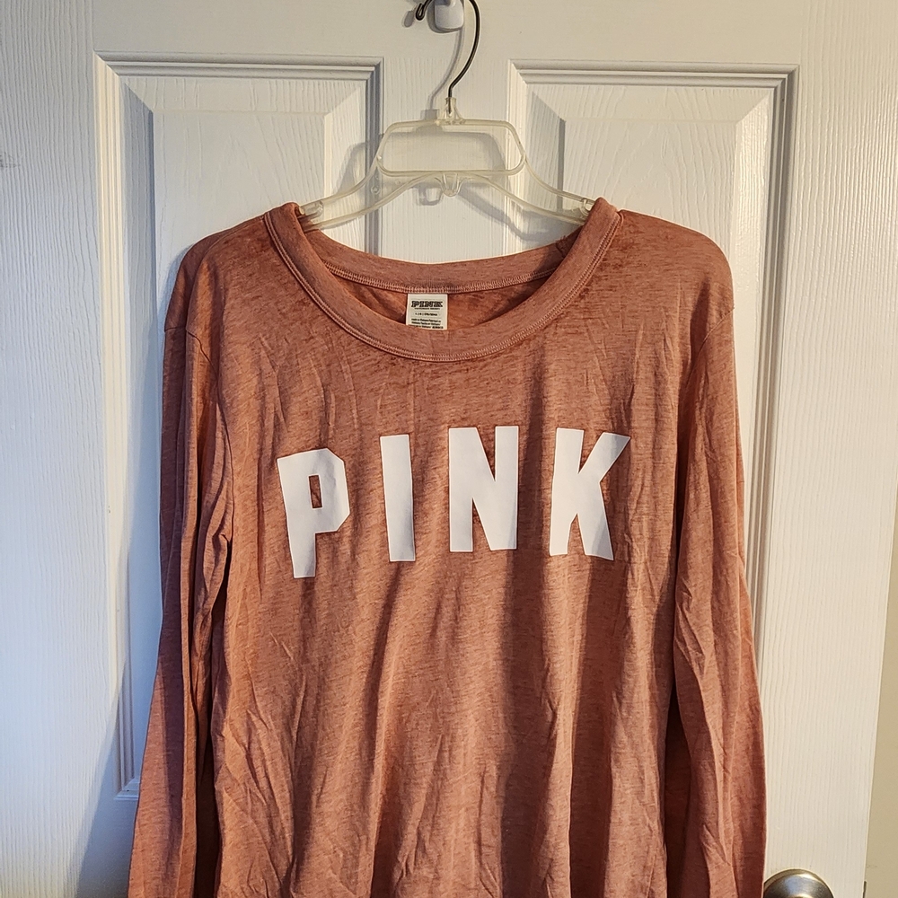 Women's Pink Long Sleeve Shirt By Victoria's Secret Pink, Size Large